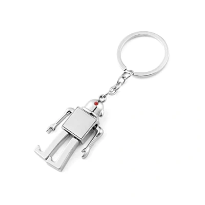 Image of Komonee Cyebot Cyclops Robot Metal Silver Keychain Cyborg Keyring