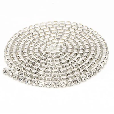 Image of 10 Yard Rhinestone Chain, Rhinestones Trim Chain Bridal Dress Applique for Wedding Necklace Headwear[#07 SS16=4MM,240pcs/m,Silver Base White Diamond]