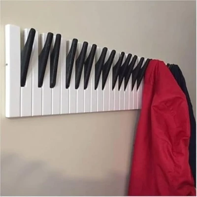 Image of Coat Rack,Wall Mount Racks,Piano Wooden Racks,Wall Mounted Hook,Wall Hanger,for Hats,Clothing,Scarfs