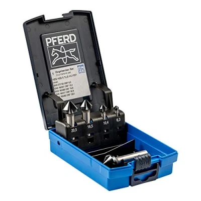 Image of PFERD HSS Taper/Deburring Countersink Set, 5 Pieces, 90, Diameter 6.3 25.0 mm, DIN 335 C, HICOAT 25202159 for Countersinking 90 Screws