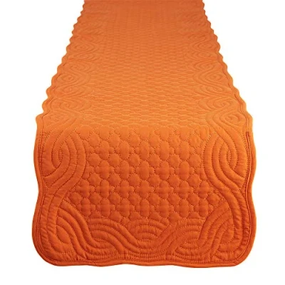 Image of DII Quilted Farmhouse Collection Tabletop, Table Runner, 13x72, Pumpkin Spice