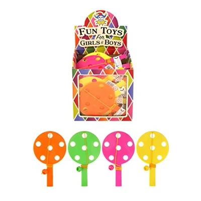 Image of Henbrandt Mini Paddle Bats &amp; Balls Box of 60 Bulk Wholesale Childrens Party Bag Favour Filler Fete Lucky Dip Prizes Toys
