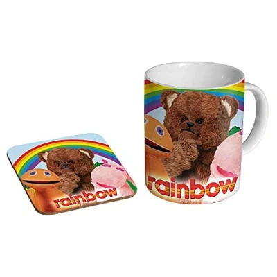 Image of mugmart Rainbow Classic Childrens TV Ceramic Tea Coffee Mug + Coaster Gift Set