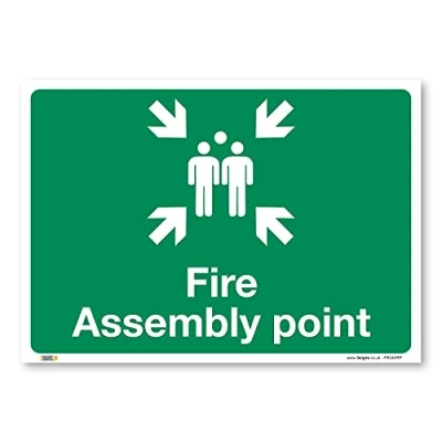Image of Fire Assembly Point Sign, A2 594x420mm, Building, Renovations, Construction Site Safety Signs