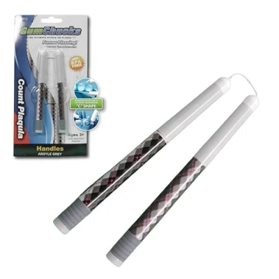 Image of GumChucks Orthodontic Flossers Dental Floss for Braces Brace Picks Gum Flossing Ortho (Grey Argyle Count Plaqula)