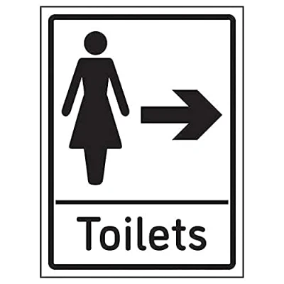 Image of V Safety Womens Toilets Arrow Right 200mm x 300mm Self Adhesive Vinyl