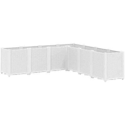 Image of vidaXL Garden Planter White 160x160x53 cm PP