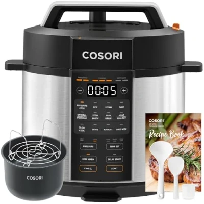 Image of COSORI Pressure Cooker Electric 5.7L, Stainless Steel, 14 Functions, 9 in 1 Multi Cooker(Slow&amp;Rice Cooker, Sous Vide, Cake Maker, etc.), 70% Faster, Non Stick, 65+ Recipes(Cookbook&amp;Online)