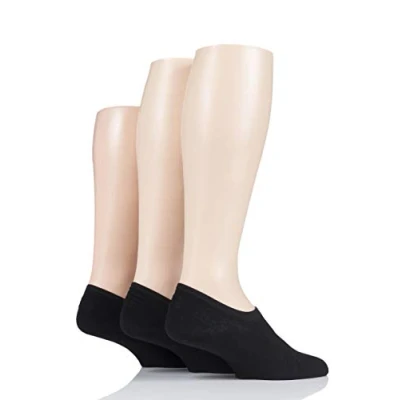 Image of 3 Pair Black Plain Hi Cut Bamboo Liners Men&#039;s 7 11 Mens SOCKSHOP
