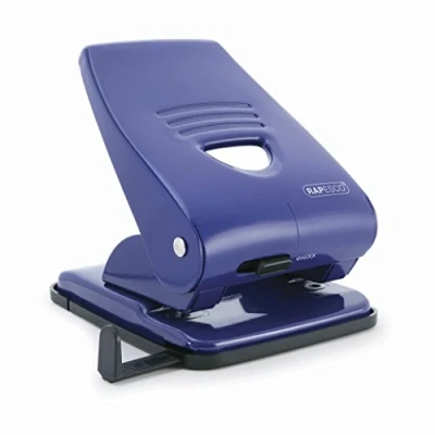 Image of Rapesco PF800AL1 Heavy Duty 835 2 Hole Metal Punch, 40 Sheet Capacity, Blue