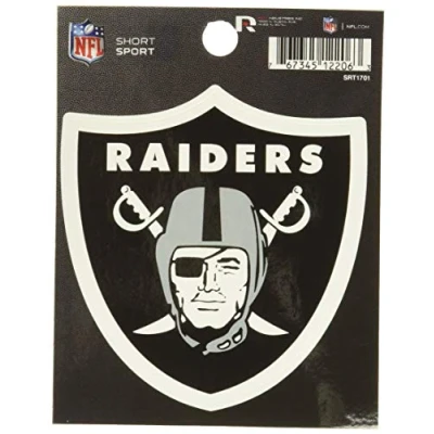 Image of Rico Industries NFL Football Las Vegas Raiders Short Sport Decal 3.75&#039; x 4.75&#039; Die Cut Team Logo