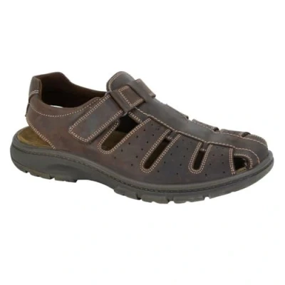 Image of Imac Mens Waxy Leather Sandals (9 UK) (Brown)