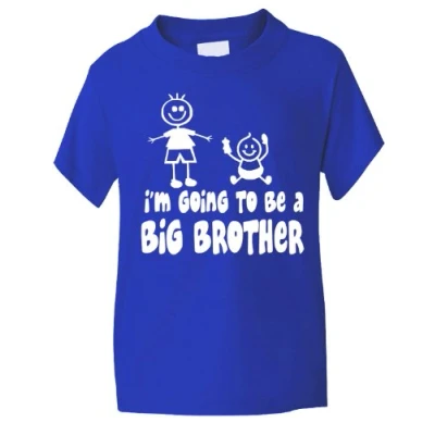 Image of Print4U I&#039;m Going to Be Big Brother Funny Boys T Shirt Baby Birthday Gift 5 6 Blue