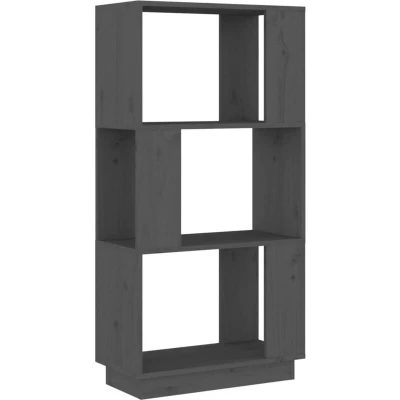 Image of vidaXL Book Cabinet/Room Divider Grey 51x25x101 cm Solid Wood Pine
