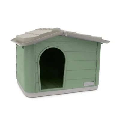 Image of Rosewood Outdoor Cat, Dog and Rabbit House, Pet Kennel Shelter Sage Green