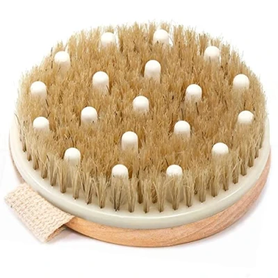 Image of JYtoponline Dry Brushing Body Brush Round Exfoliating Brush, for Cellulite and Lymphatic Drainage Massager, Scrubber Skin &amp; Exfoliator,