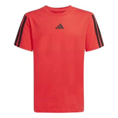Image of adidas Unisex Kids Essentials 3 Stripes T Shirt, Pure Ruby/Black, 11 12 Years