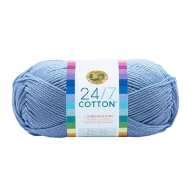 Image of Lion Brand Yarn Company Cotton Yarn, 100 Percent Cotton, Sky