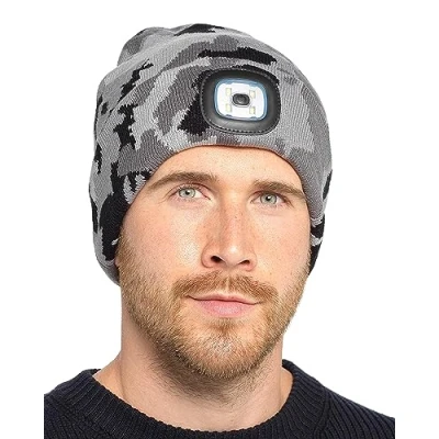 Image of Undercover Adults Beanie LED Light Hat GL1044 Grey Camo