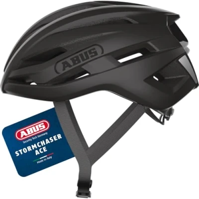 Image of ABUS StormChaser ACE Racing Bicycle Helmet Lightweight Road Bike for Racing, Gravelbike Touring and Cyclocross Women Men Size M, Black