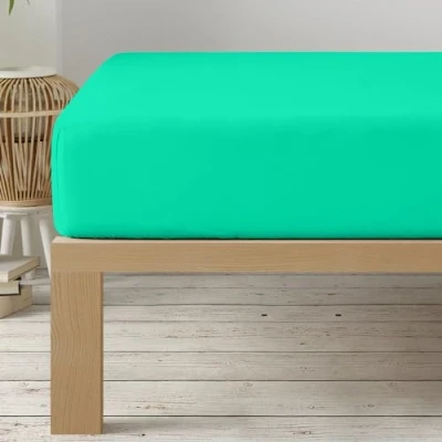 Image of Degrees home Collection Fitted Sheet 150 x 190 33 Adjustable Brushed Polyester Microfiber Green