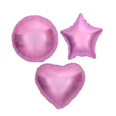 Image of Light Pink Round Satin Foil Balloon, 45cm (2 pack)