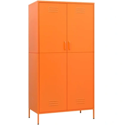 Image of vidaXL Wardrobe Orange 90x50x180 cm Steel