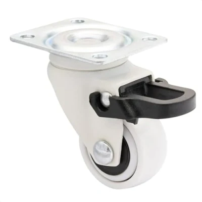 Image of WAGNER design 3C swivel castor/furniture castor white, soft tread, diameter Ø 25 mm, brake, load capacity 12 kg 01232601