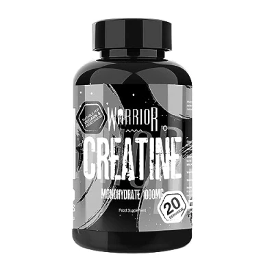 Image of Warrior Creatine Monohydrate Tablets 3000mg Per Serving Supplement for Performance Supports Muscle Growth Unflavoured Suitable Men &amp; Women Vegan Vegetarian Friendly (60 Capsules)