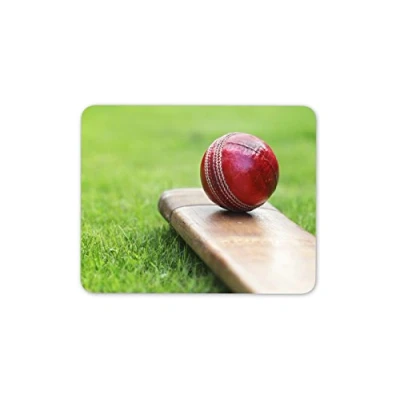 Image of Awesome Cricket Mouse Mat Pad Sports Bat Red Ball Dad Gift PC Computer #8267