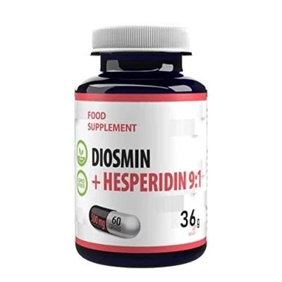 Image of Hepatica Diosmin Hesperidin 500mg 60 Vegan Capsules, 3rd Party lab Tested, High Strength Supplement, No Fillers or Bulkers
