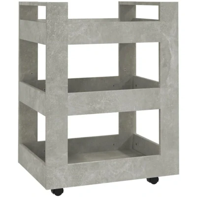 Image of vidaXL Kitchen Trolley Concrete Grey 60x45x80 cm Engineered Wood