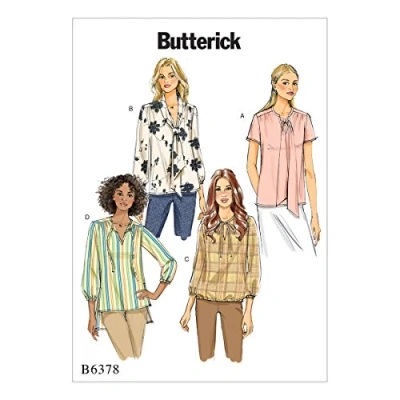 Image of Butterick Patterns 6378 A5,Misses Top and Tunic,Sizes 6 14, Tissue, Multicoloured, 17 x 0.5 22 cm