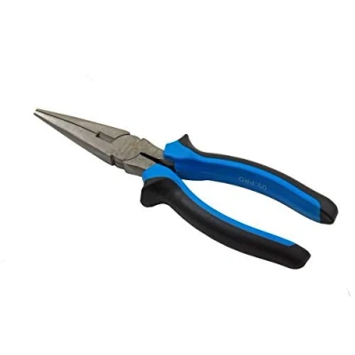 Image of US PRO Tools 8&quot; 200mm Straight Long Nose Pliers NI FE Finish Comfort Grip 2215