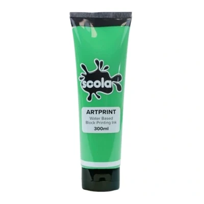 Image of 1 x 300ml Scola Water Based Lino Craft Block Printing Ink Leaf Green