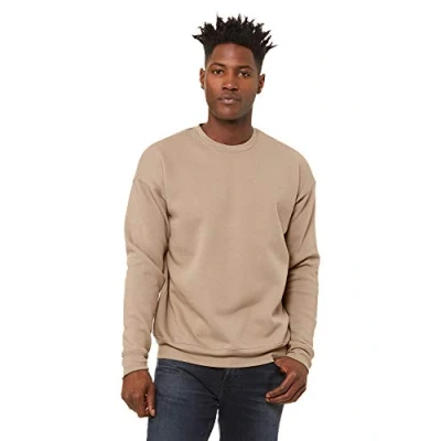 Image of Bella + Canvas Mens Drop Shoulder Fleece (3945) TAN M