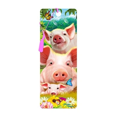Image of 3D LiveLife Bookmark Pig Pen from Deluxebase. A with lenticular Artwork Licensed Renowned Artist Michael Searle