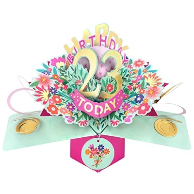 Image of Happy 23rd Birthday 23 Today Pop Up Greeting Card Love Kate&#039;s Cards Her POP215MC23