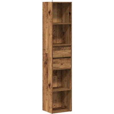 Image of vidaXL Engineered Wood Book Cabinet 36x30x171cm Modern Brown Freestanding Shelf/Bookcase for Living Room or Office Organization