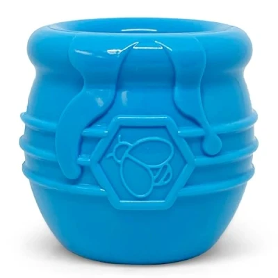 Image of SodaPup Honey Pot Durable Dog Treat Dispenser &amp; Enrichment Toy Made in USA from Non Toxic, Pet Safe, Food Safe Natural Rubber Material for Mental Stimulation, Problem Chewing, Calming Nerves, More
