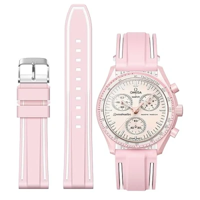 Image of Stanchev strap for Omega X Swatch MoonSwatch/Rolex Watch/SEIKO Watch 20mm,Quick Release Moonswatch Speedmaster Replacement Soft Silicone Men Women