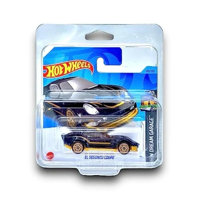 Image of Hot Wheels El Segundo Coupe (Black &amp; Gold) 4/5 HW Dream Garage 2023 105/250 (Short Card) COMES IN A KLAS CAR KEEPER PROTECTIVE COLLECTORS CASE HKJ96