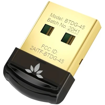 Image of Avantree DG45 USB Bluetooth 5.0 Adapter for PC, Dongle PC Computer Desktop Laptop, Wireless Transfer Headphones Speakers Keyboard Mouse Printers Windows 11/10/8.1/8