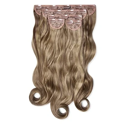 Image of Lullabellz Super Thick Curly Clip In Hair Extensions 5 Piece, 22 Inch Length, Mellow Brown