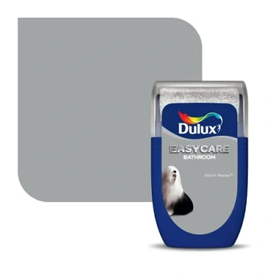 Image of Dulux Easycare Bathroom Tester Paint, Warm Pewter, 30 ml