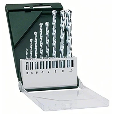 Image of Bosch 8 pcs. Masonry Drill Bit Set (for Stone,Masonry, Calcareous sandstone, Ø 3 10 mm, Accessory Driver)