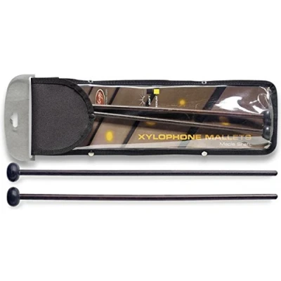 Image of Stagg 15162 38.5 cm 15 Inch Maple Xylophone Mallet with Soft Oblong Shaped Black Rubber Head (Pair of 2)
