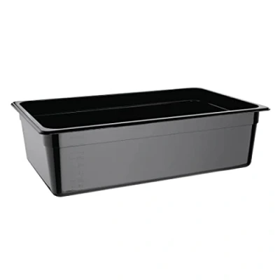 Image of Vogue 1/1 Gastronorm Container 150mm 19.5 Litre Black Catering Food Storage Pan