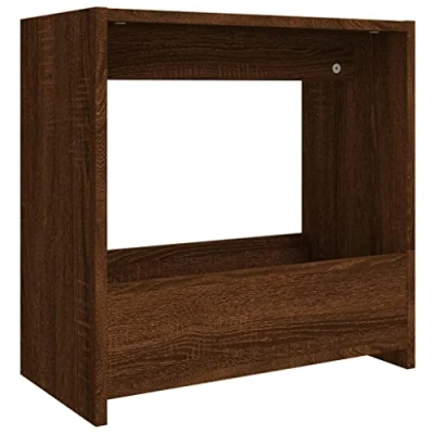 Image of vidaXL Brown Oak Side Table of Engineered Wood with Storage for Living Room, Compact, Modern Design, Easy Assembly