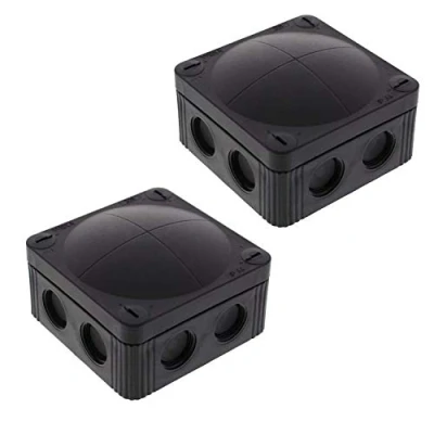 Image of 2X WISKA Box Combi 308/5 Black IP66 Weatherproof Outdoor External Junction